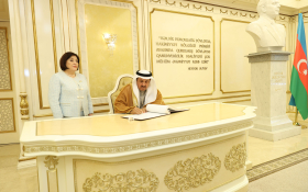 Saqr Ghobash, Azerbaijan's Speaker of Milli Majlis discuss strengthening parliamentary cooperation