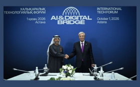 UAE Minister of Energy and Infrastructure Suhail Al Mazrouei receives Kazakhstan's Order of Dostyk